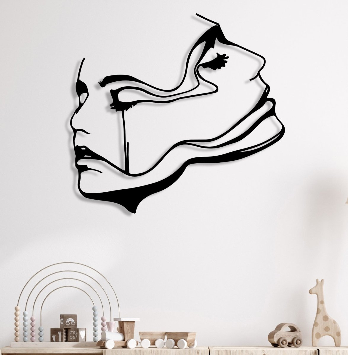 Two Women Face Metal Wall Art - BrossHome Metal Wall Art
