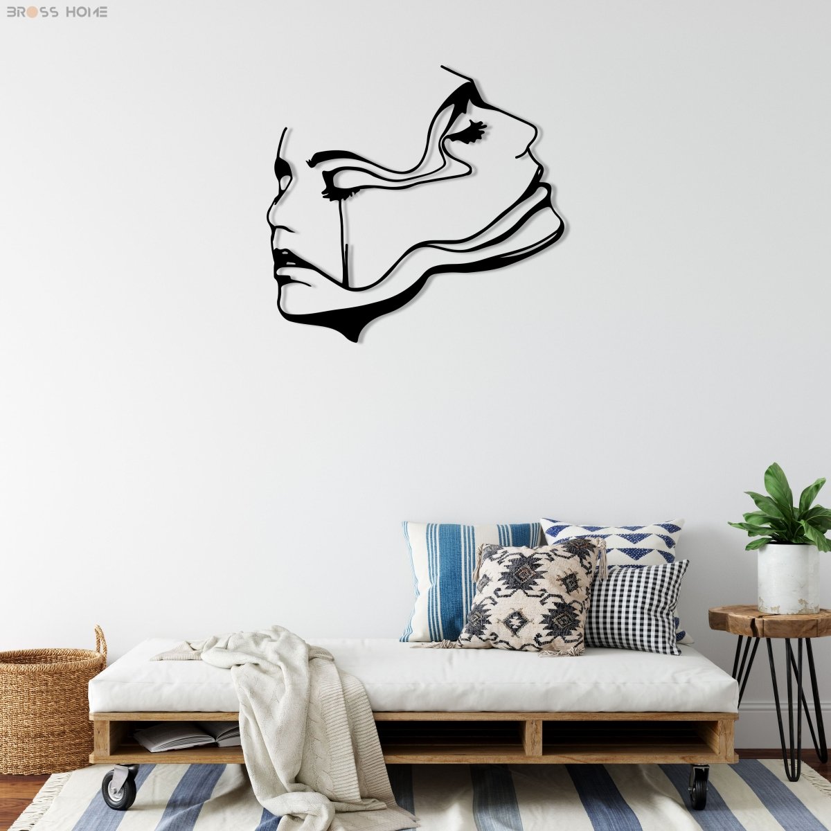 Two Women Face Metal Wall Art - BrossHome Metal Wall Art