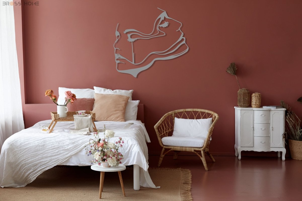 Two Women Face Metal Wall Art - BrossHome Metal Wall Art