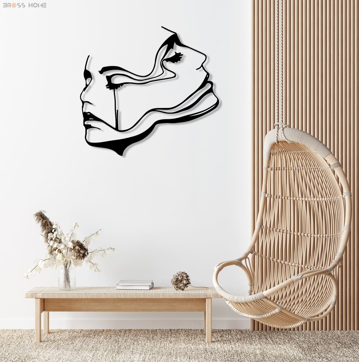 Two Women Face Metal Wall Art - BrossHome Metal Wall Art