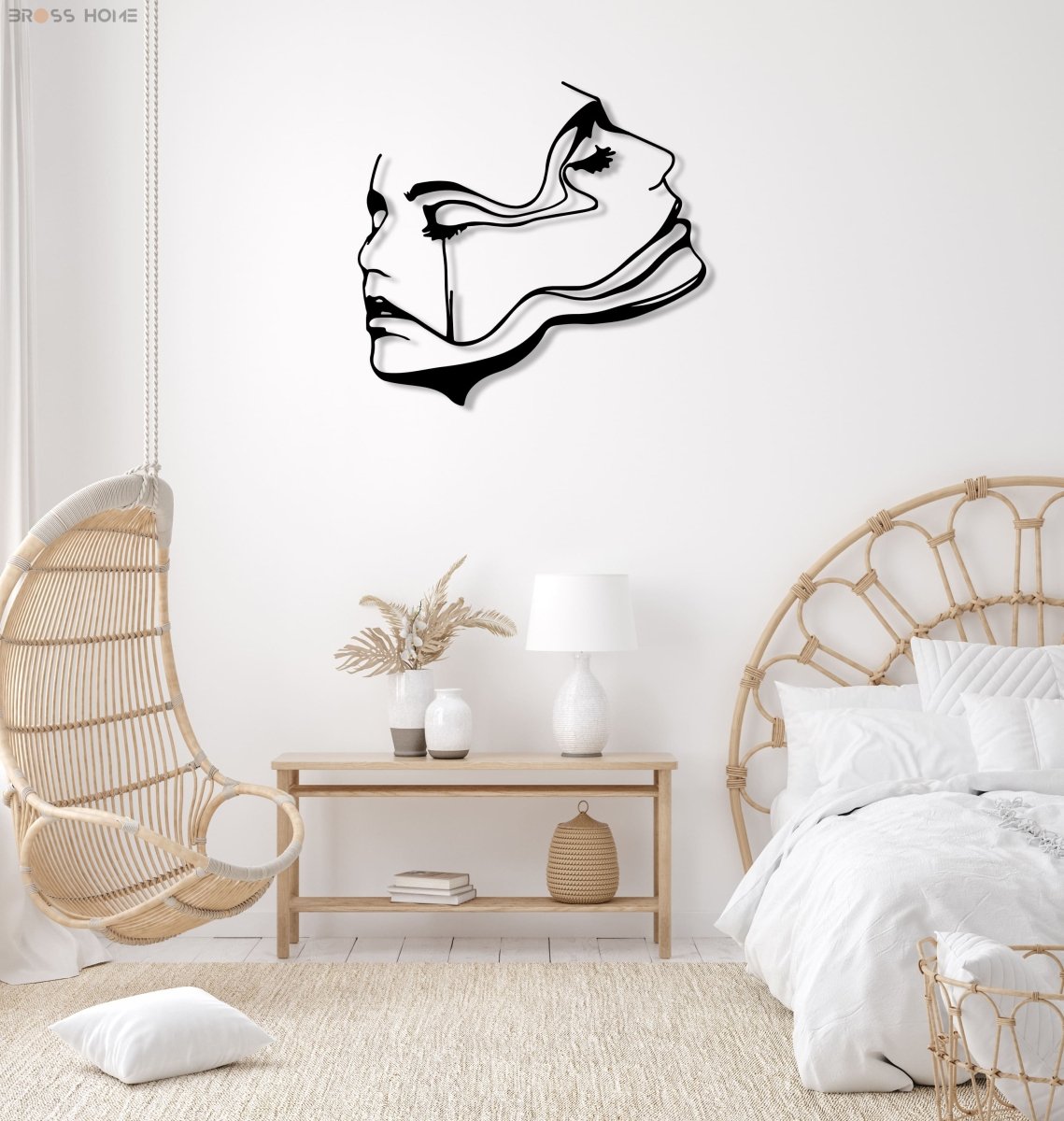 Two Women Face Metal Wall Art - BrossHome Metal Wall Art