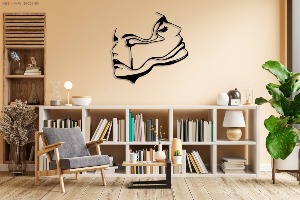 Two Women Face Metal Wall Art - BrossHome Metal Wall Art