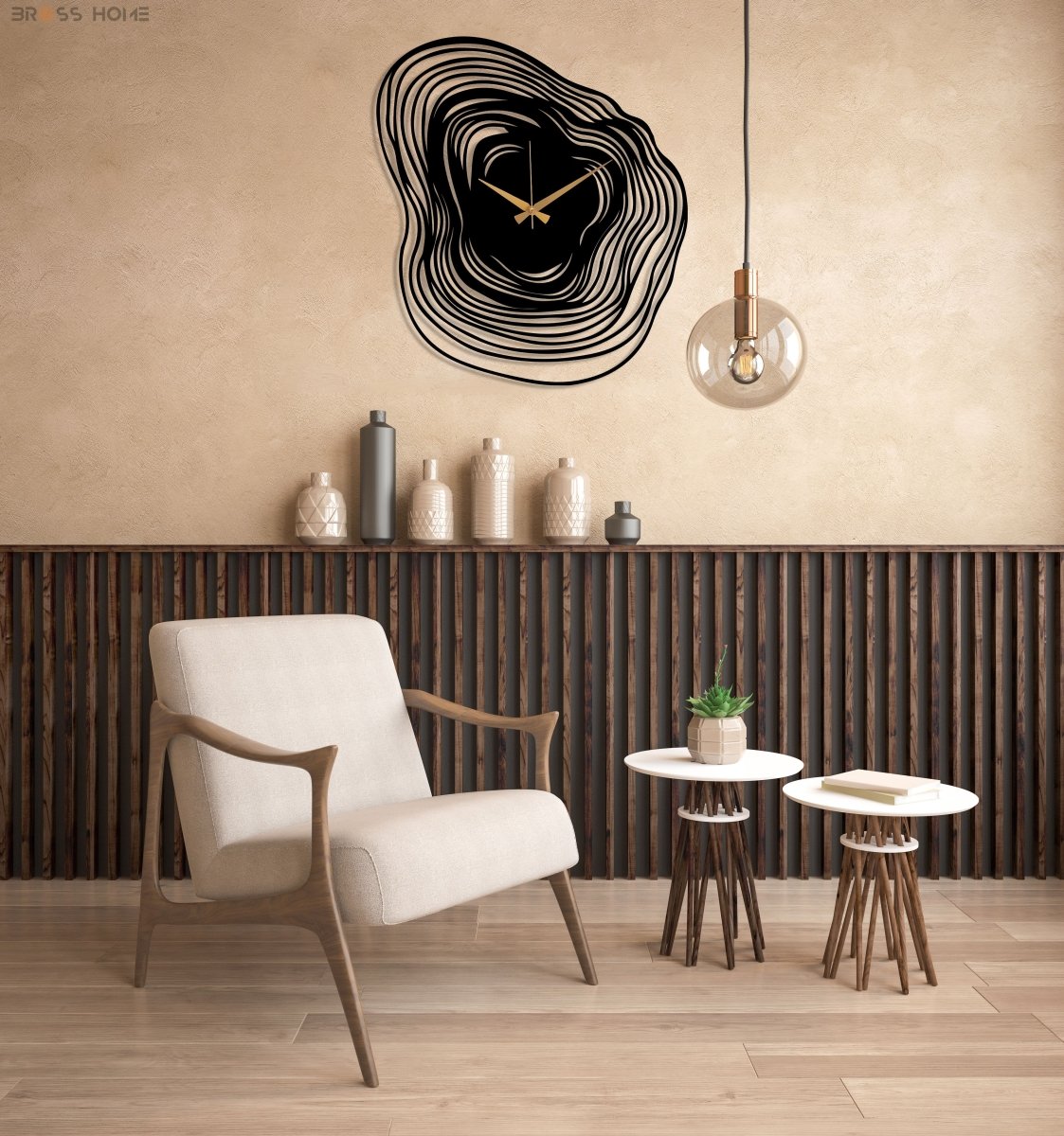 Unique Design Silent Wall Clock - BrossHome Metal Wall Art