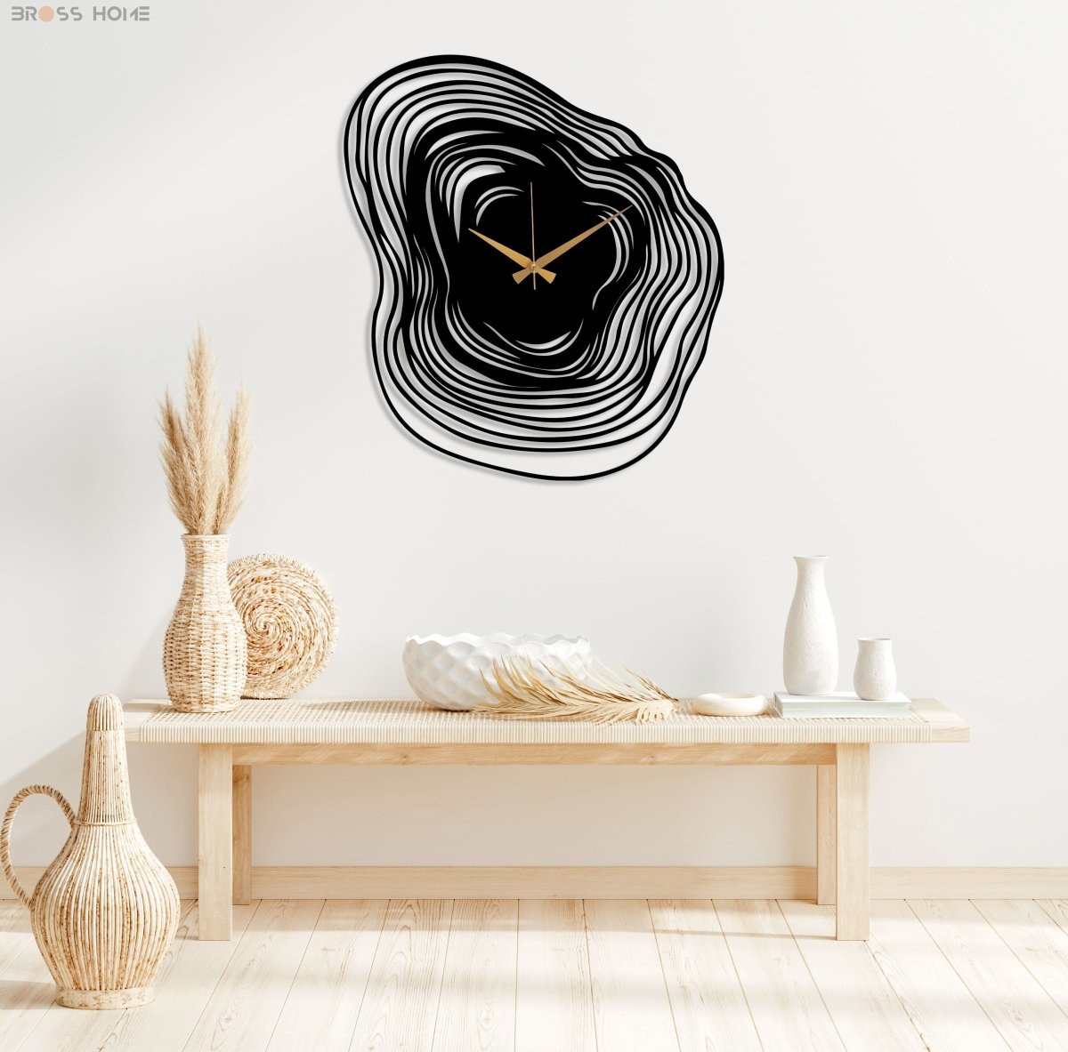 Unique Design Silent Wall Clock - BrossHome Metal Wall Art