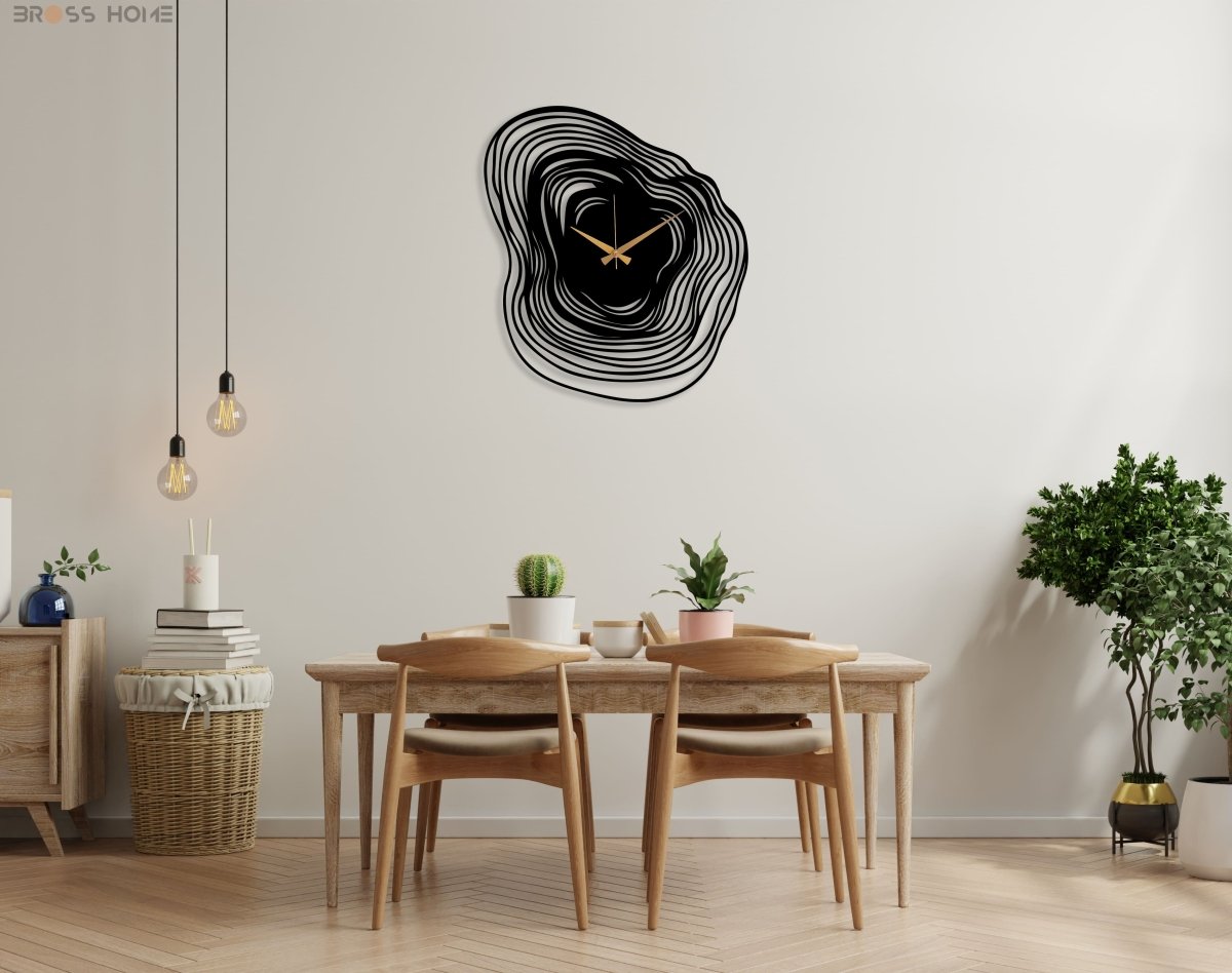 Unique Design Silent Wall Clock - BrossHome Metal Wall Art