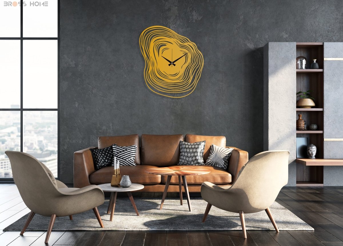 Unique Design Silent Wall Clock - BrossHome Metal Wall Art