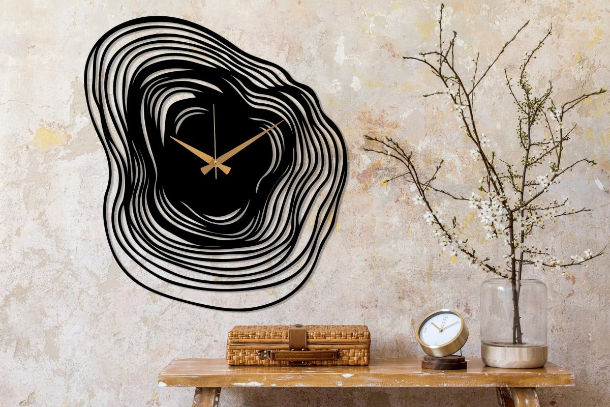 Unique Design Silent Wall Clock - BrossHome Metal Wall Art