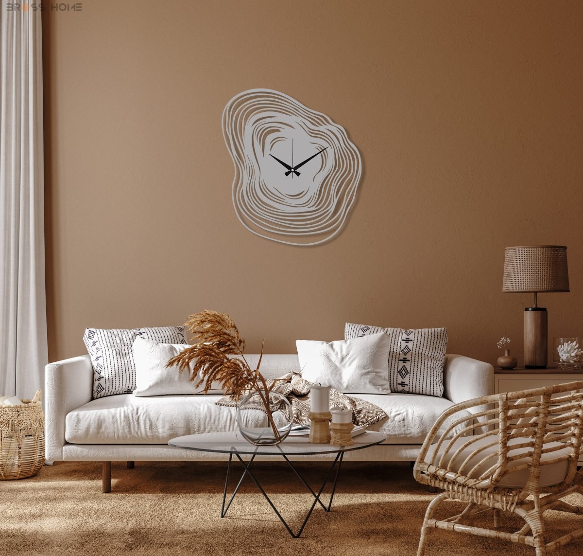 Unique Design Silent Wall Clock - BrossHome Metal Wall Art