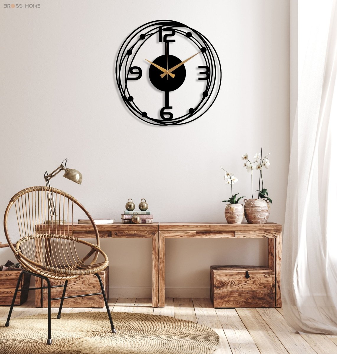 Unique Wall Clock For Living Room - BrossHome Metal Wall Art