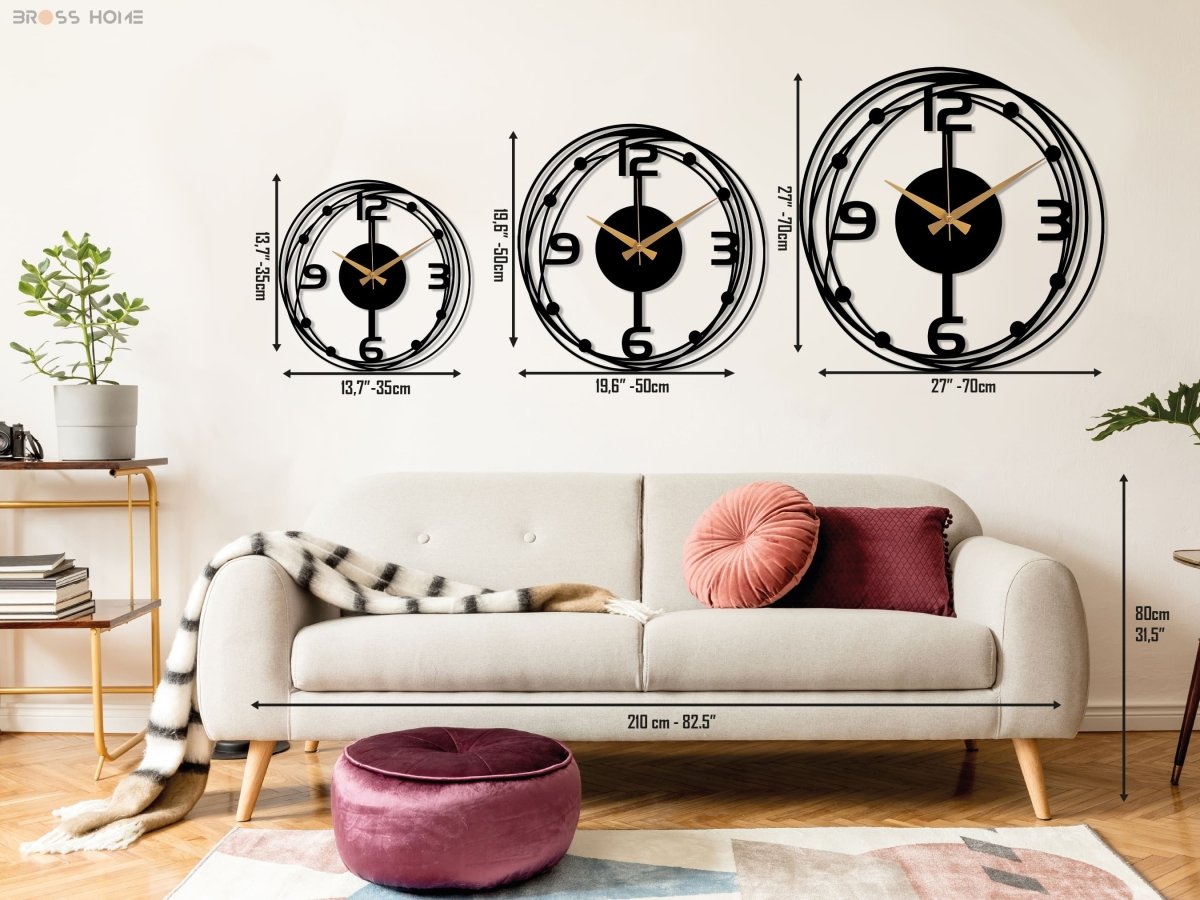 Unique Wall Clock For Living Room - BrossHome Metal Wall Art