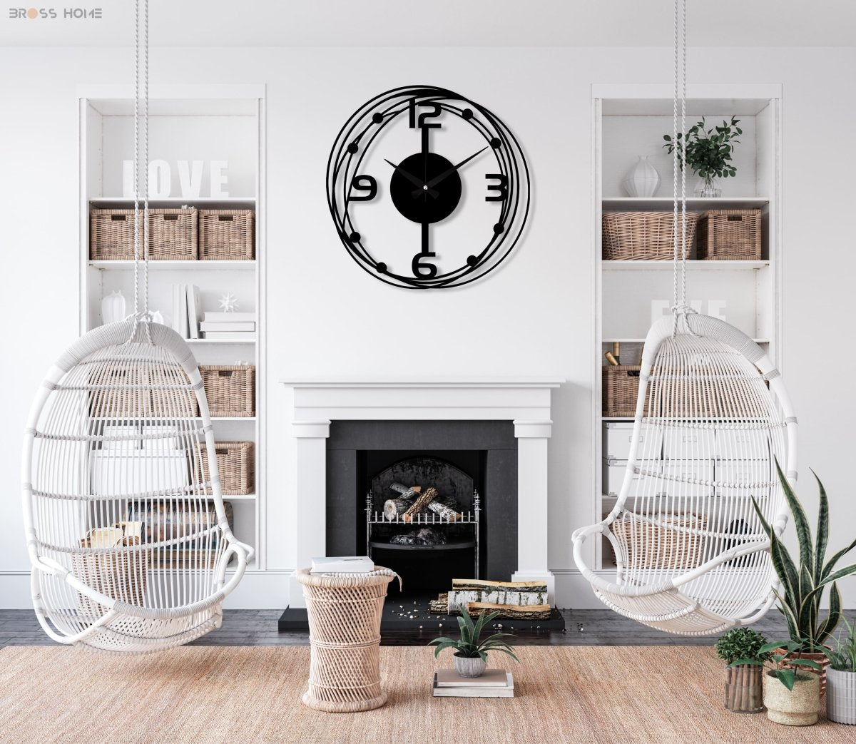 Unique Wall Clock For Living Room - BrossHome Metal Wall Art