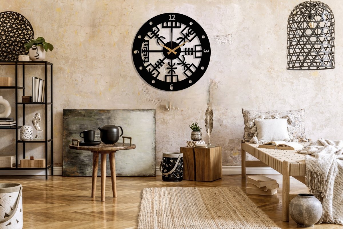 Vegvisir Metal Wall Clock - BrossHome Metal Wall Art