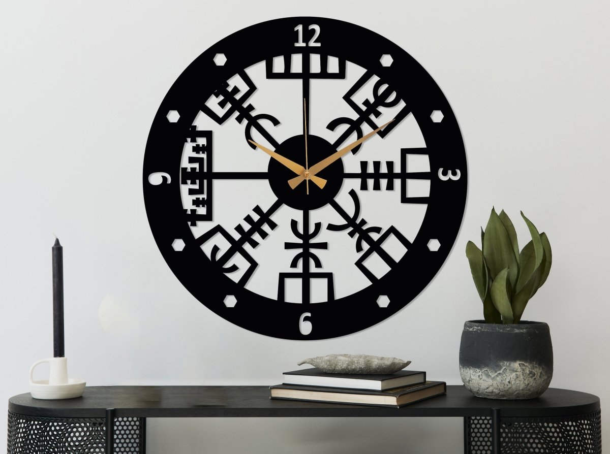 Vegvisir Metal Wall Clock - BrossHome Metal Wall Art