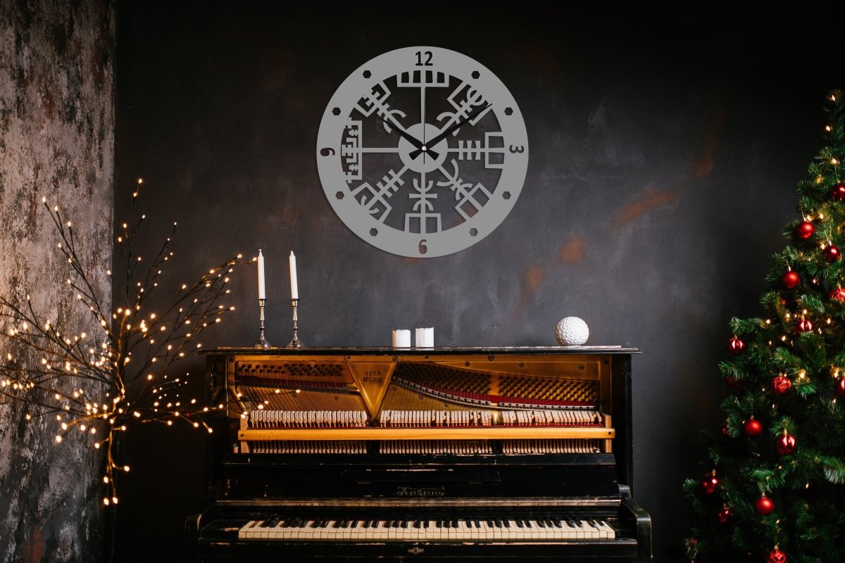 Vegvisir Metal Wall Clock - BrossHome Metal Wall Art
