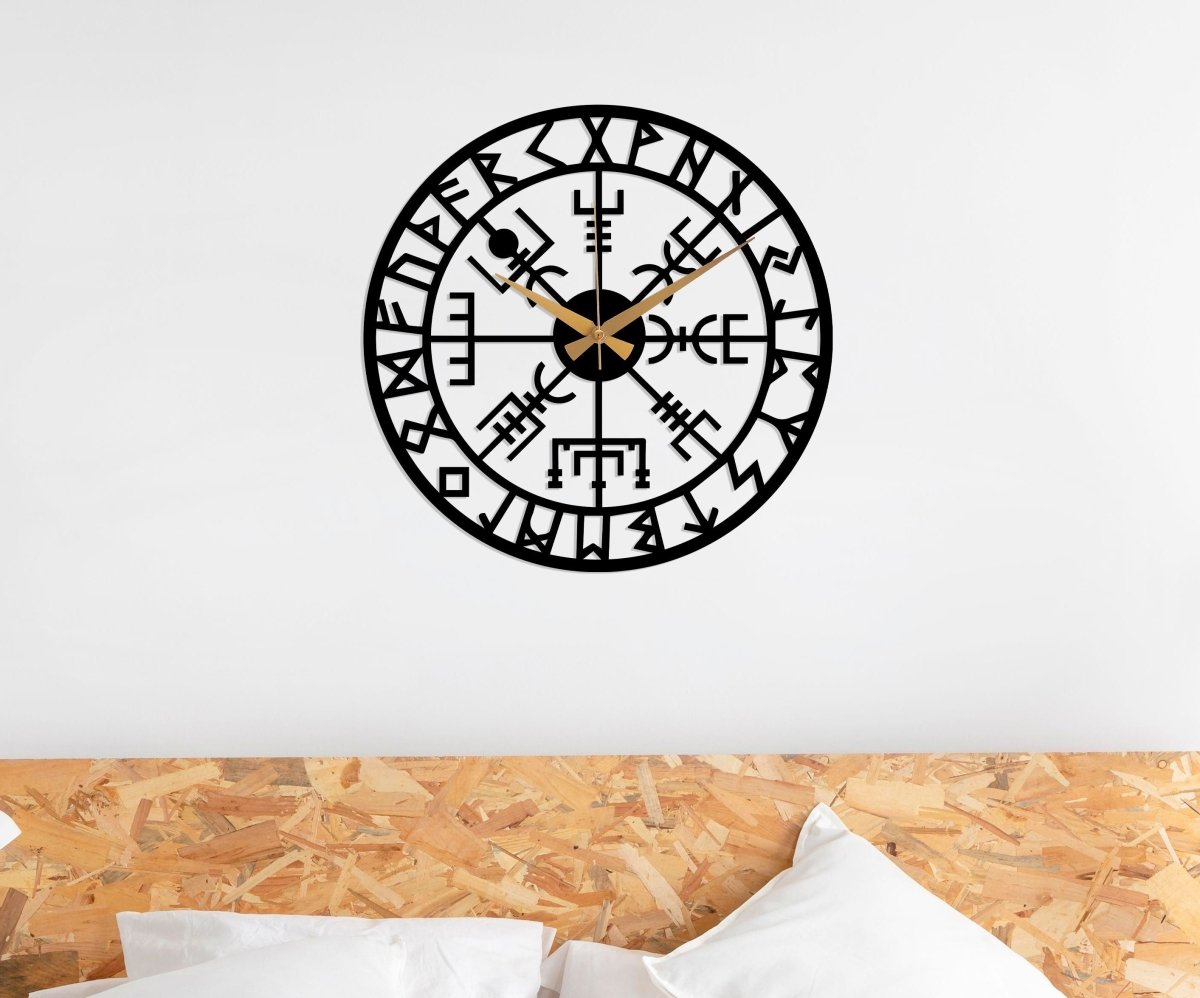 Viking Metal Wall Clock Art - BrossHome Metal Wall Art