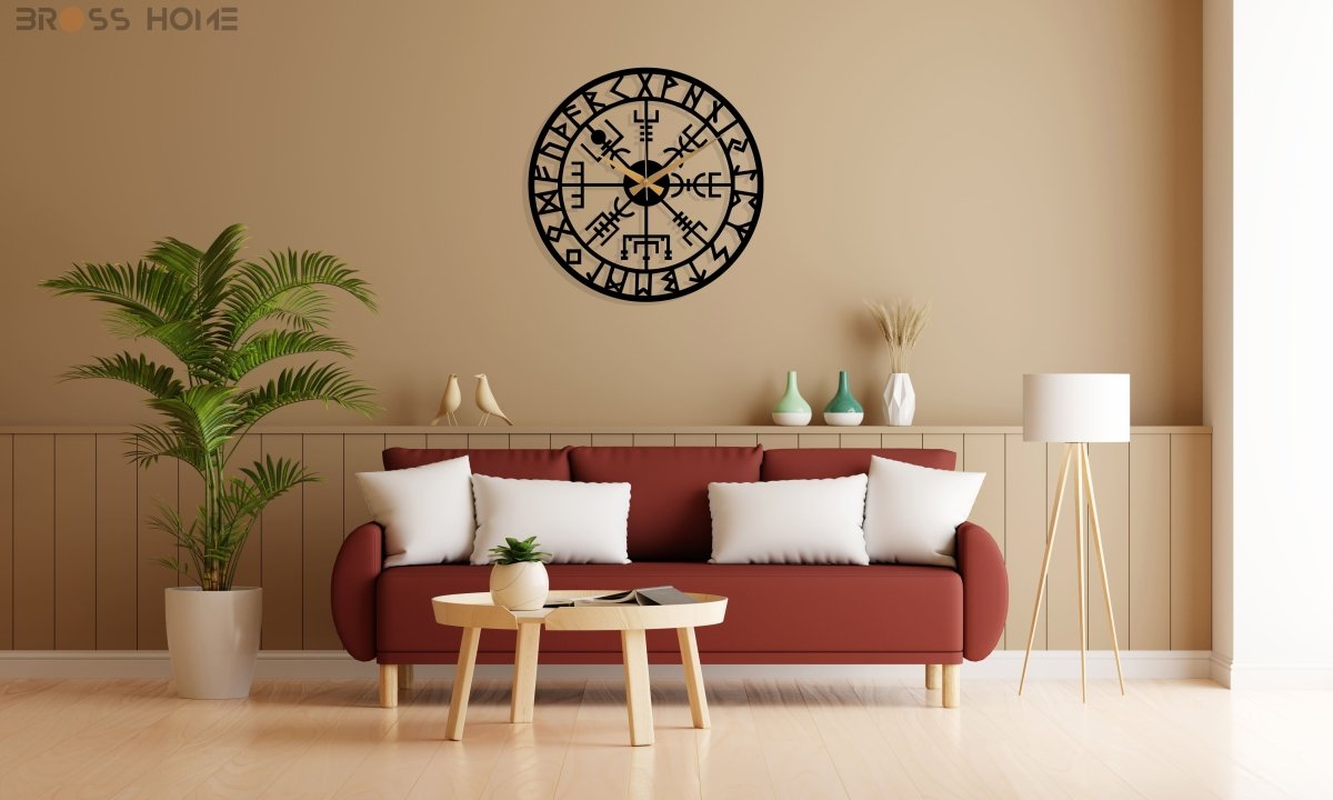 Viking Metal Wall Clock Art - BrossHome Metal Wall Art