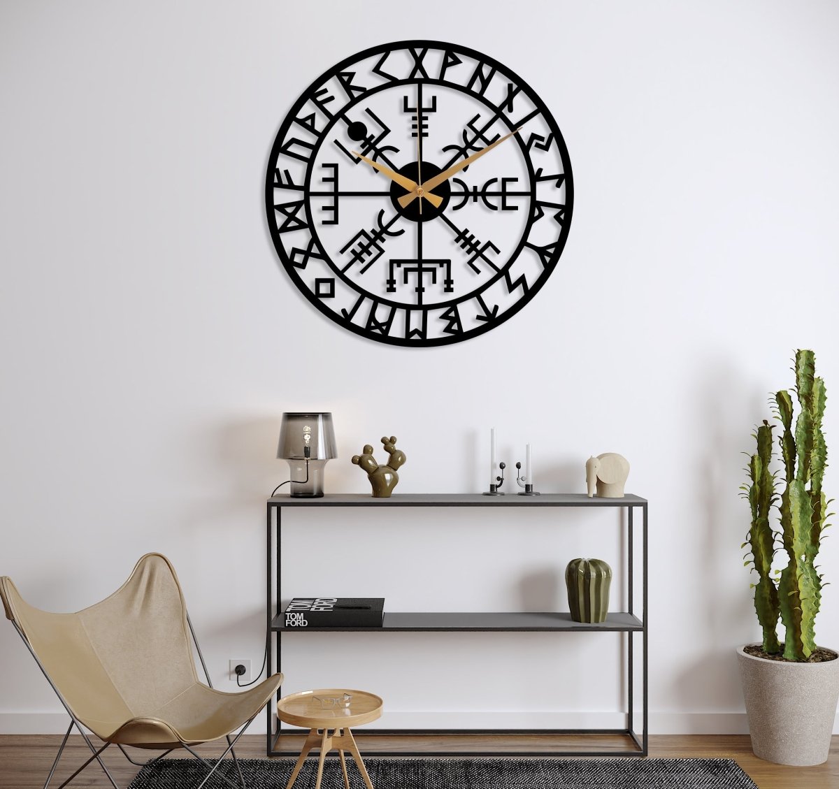 Viking Metal Wall Clock Art - BrossHome Metal Wall Art