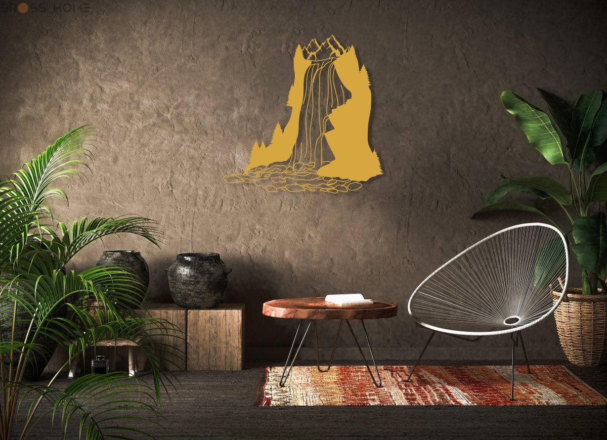 Waterfall Metal Wall Art - BrossHome Metal Wall Art