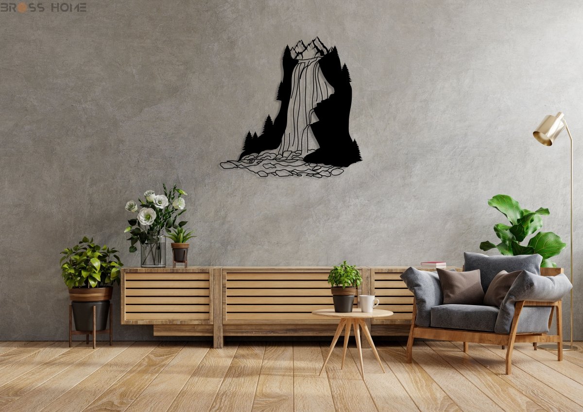 Waterfall Metal Wall Art - BrossHome Metal Wall Art
