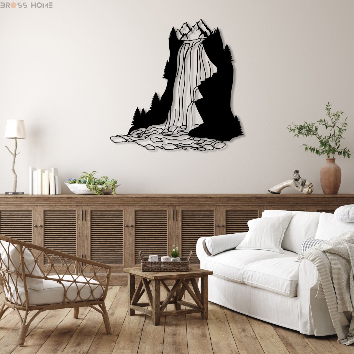 Waterfall Metal Wall Art - BrossHome Metal Wall Art