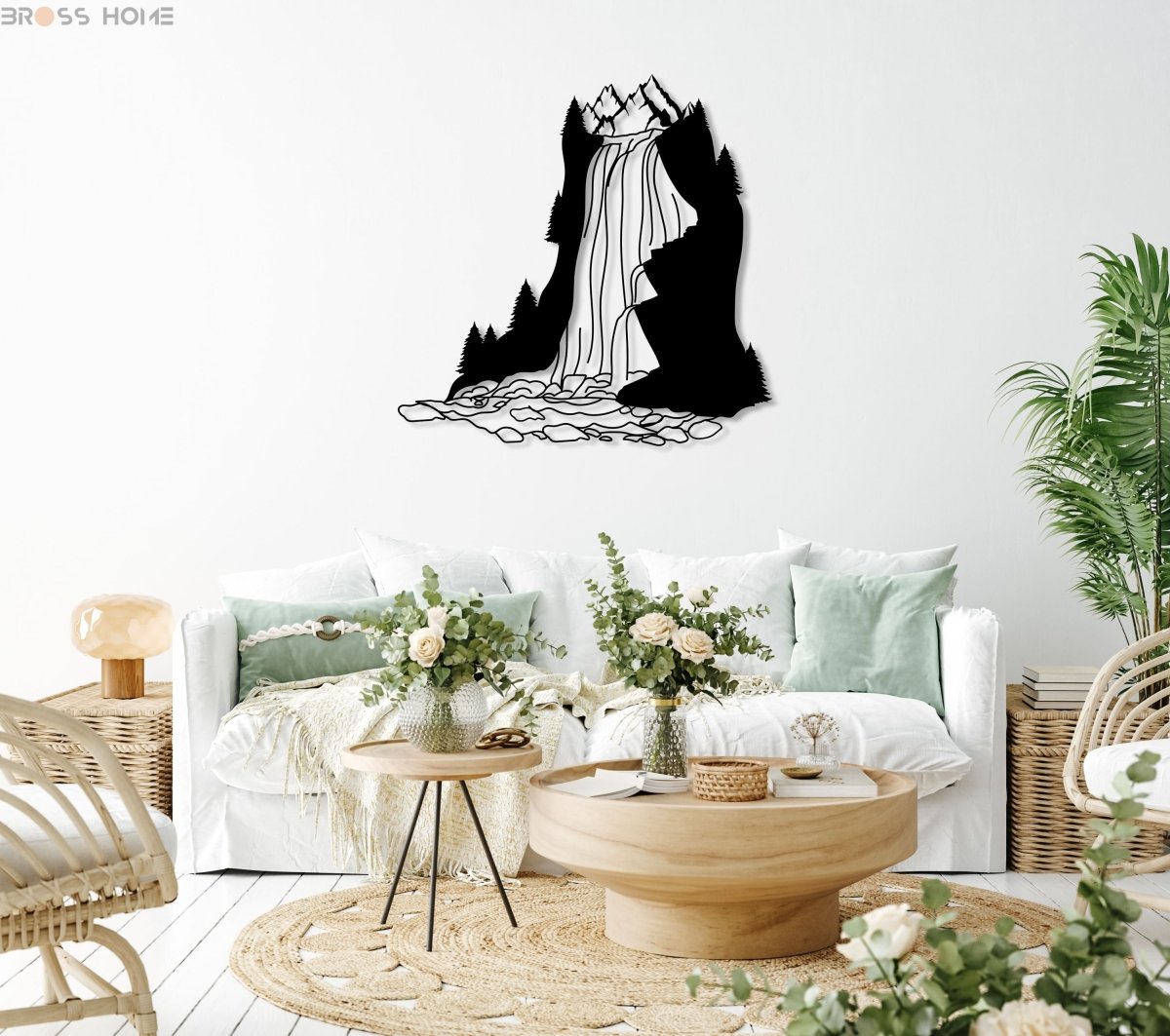 Waterfall Metal Wall Art - BrossHome Metal Wall Art