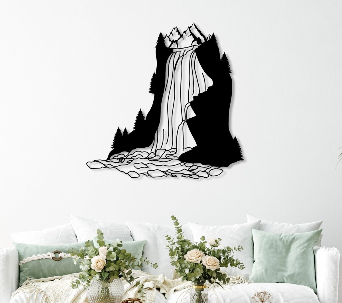 Waterfall Metal Wall Art - BrossHome Metal Wall Art