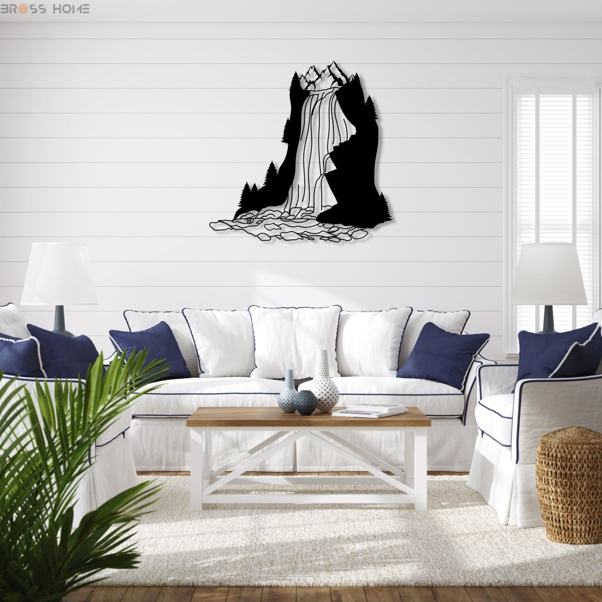 Waterfall Metal Wall Art - BrossHome Metal Wall Art