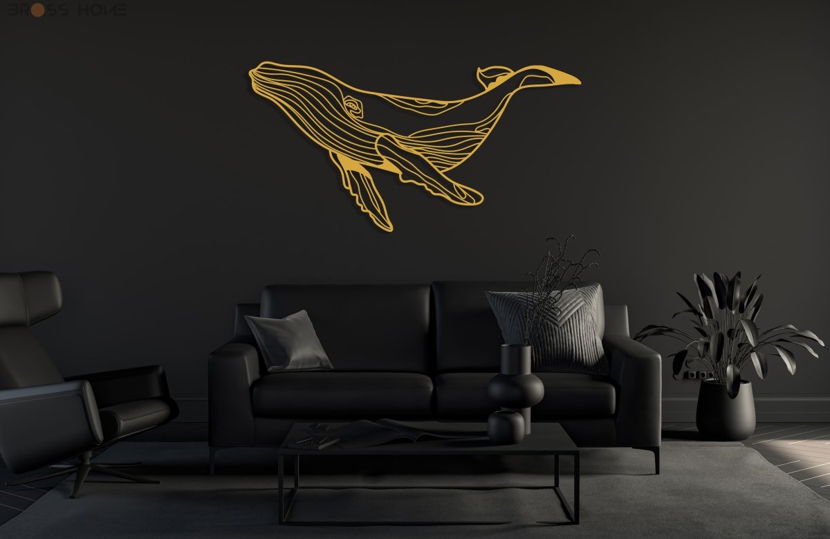 Whale Metal Wall Art - BrossHome Metal Wall Art