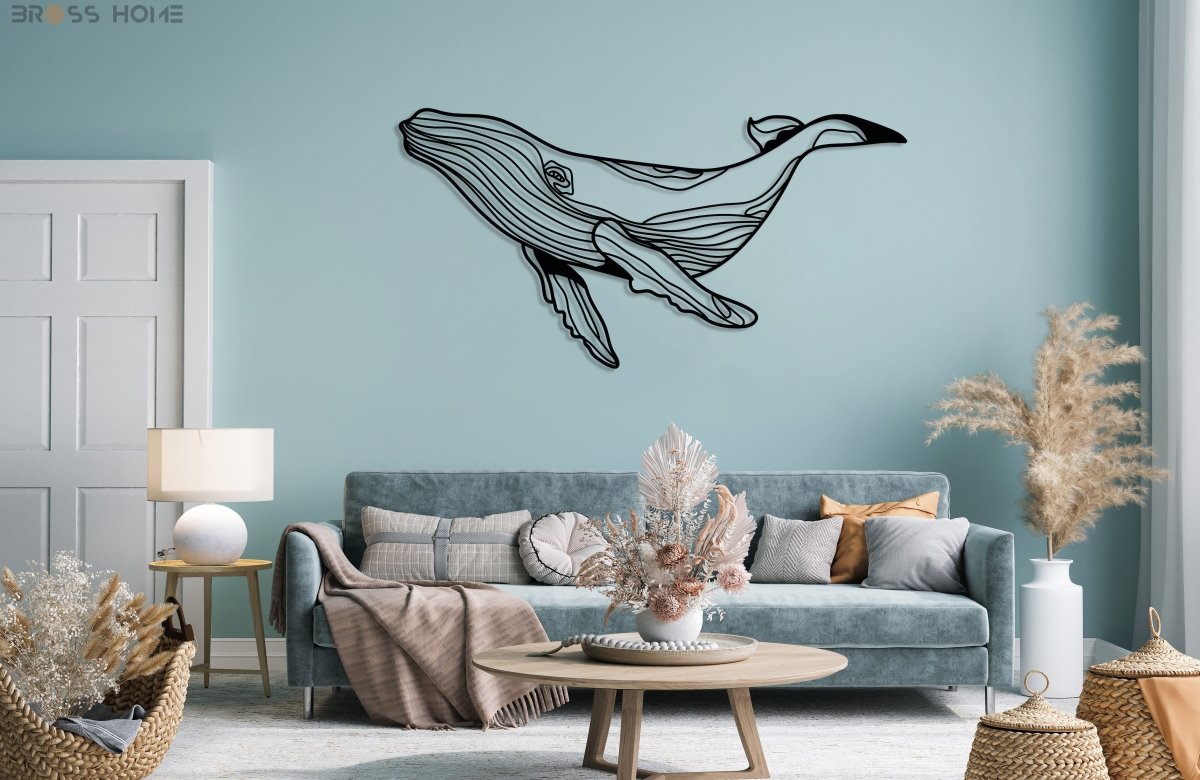 Whale Metal Wall Art - BrossHome Metal Wall Art