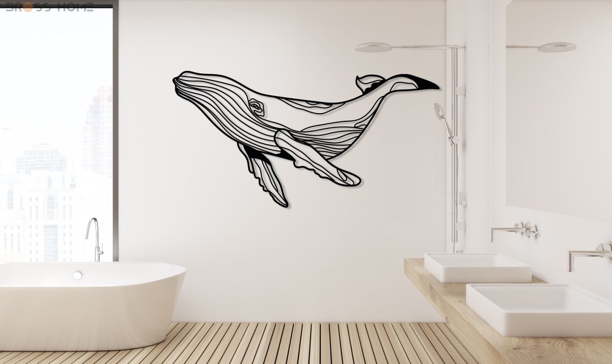 Whale Metal Wall Art - BrossHome Metal Wall Art