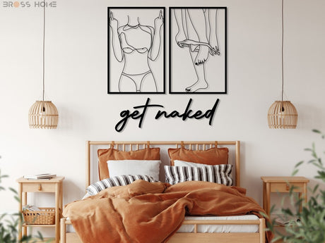 Woman Body Figure Metal Wall Art - BrossHome Metal Wall Art