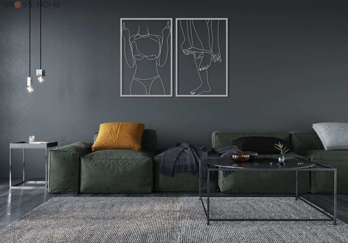 Woman Body Figure Metal Wall Art - BrossHome Metal Wall Art