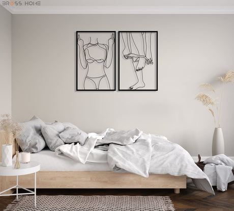 Woman Body Figure Metal Wall Art - BrossHome Metal Wall Art