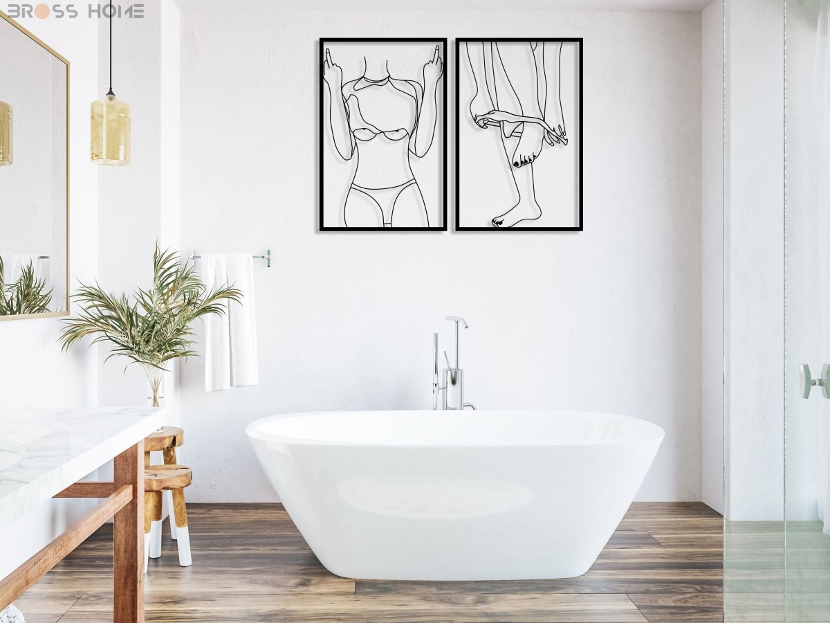 Woman Body Figure Metal Wall Art - BrossHome Metal Wall Art