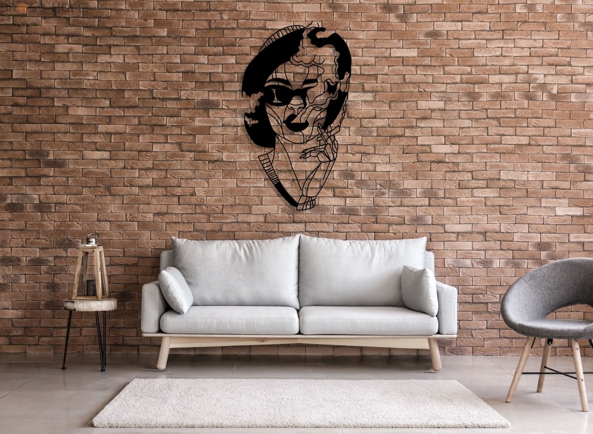 Woman Smoking Wall Art - BrossHome Metal Wall Art