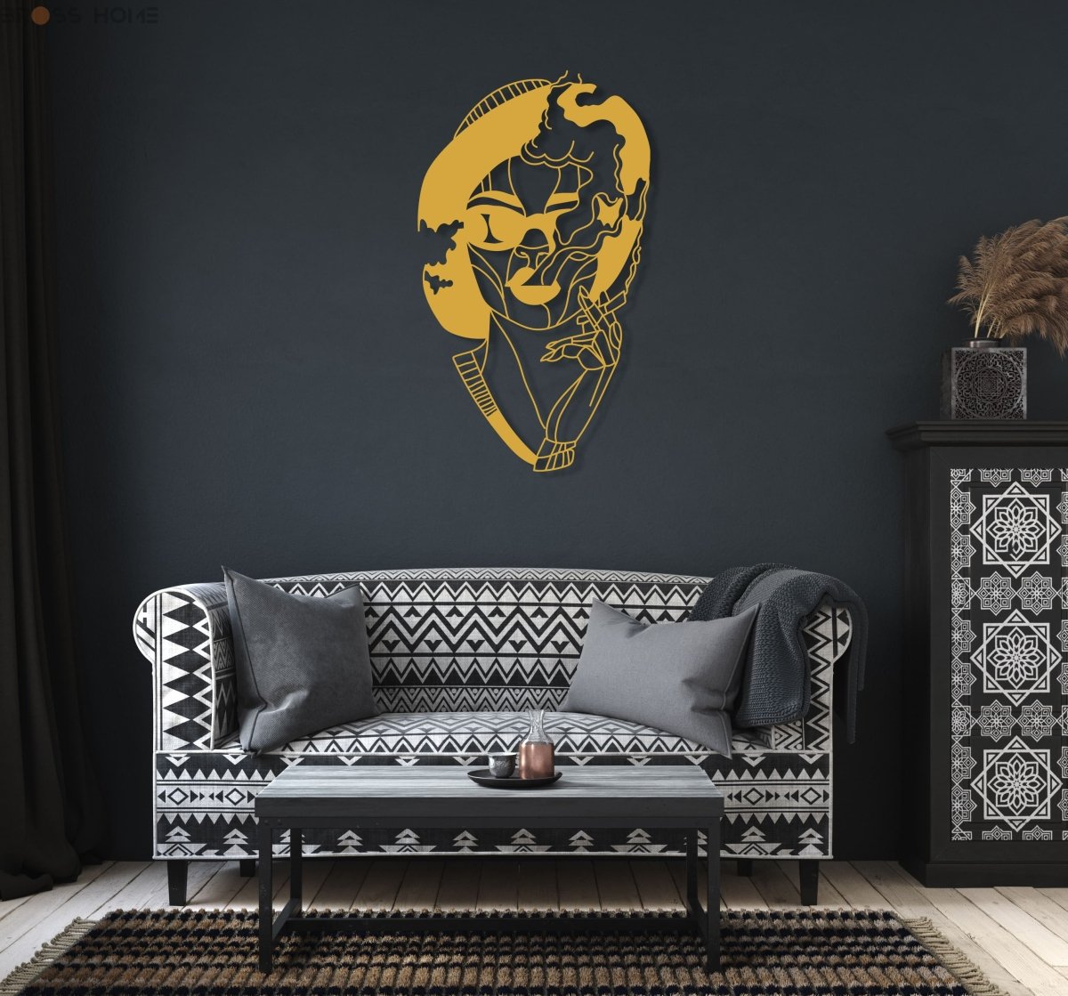 Woman Smoking Wall Art - BrossHome Metal Wall Art