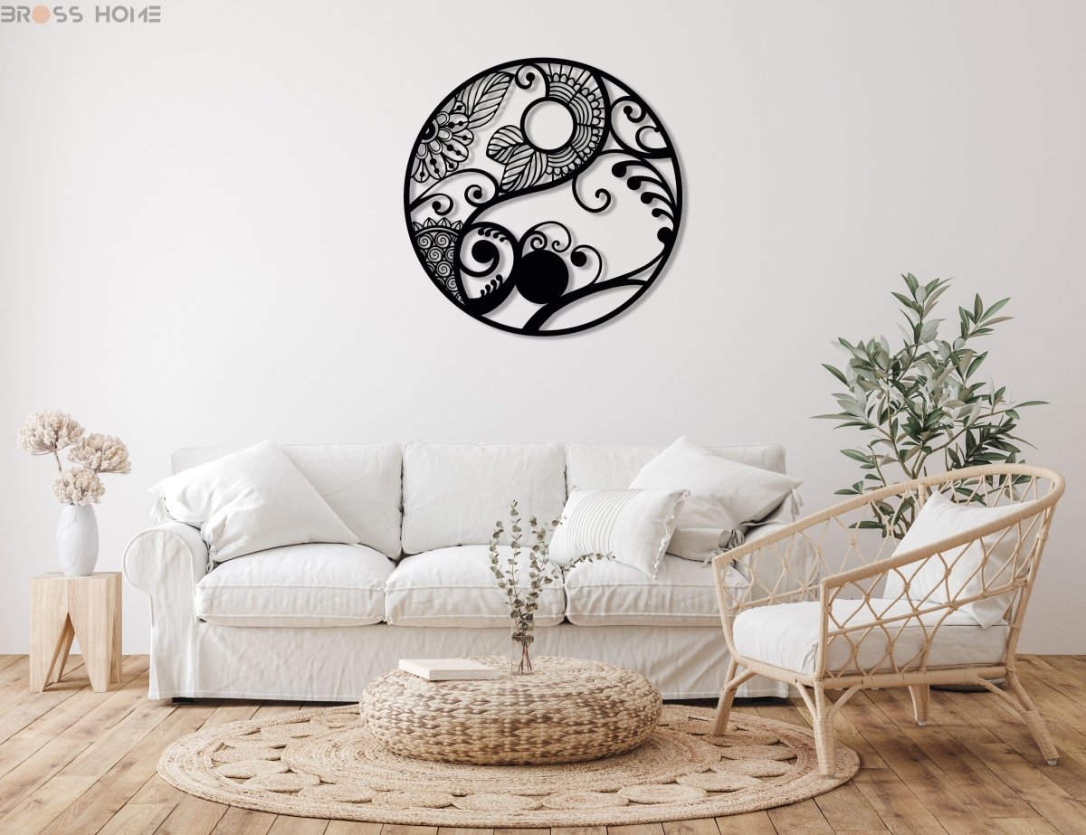 Yin Yang Metal Wall Art - BrossHome Metal Wall Art