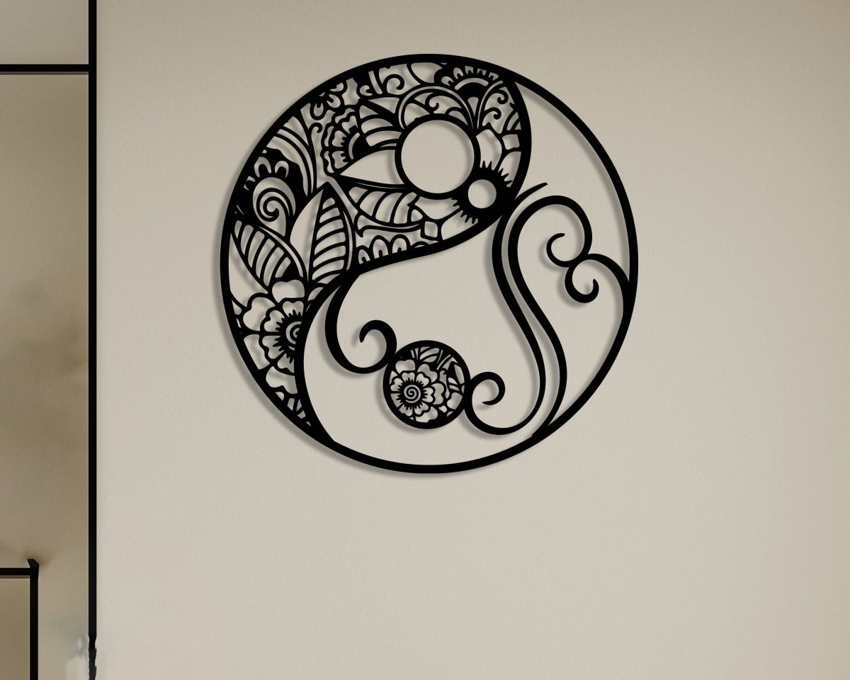 Yin Yang Wall Decor - BrossHome Metal Wall Art