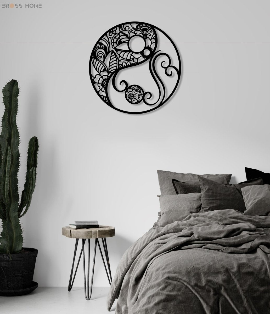 Yin Yang Wall Decor - BrossHome Metal Wall Art