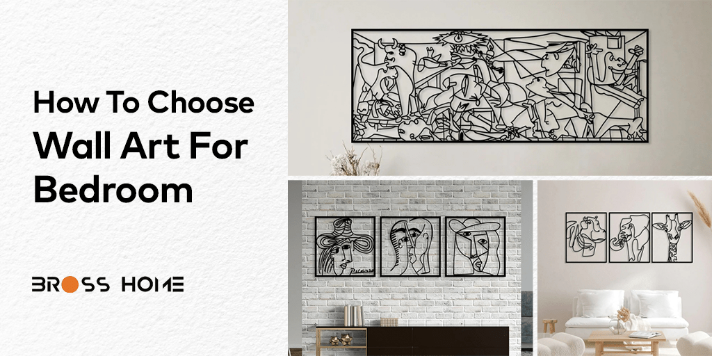 How to Choose Wall Art for Bedroom - BrossHome Metal Wall Art
