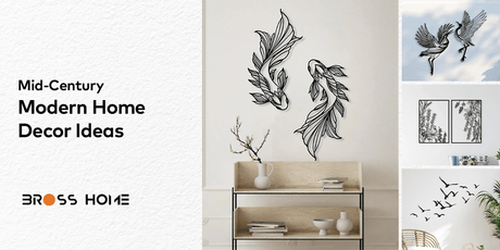 Mid-Century Modern Home Decor Ideas - BrossHome Metal Wall Art