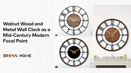 Wood and Metal Clock: Where Modern Rustic Meets Mid-Century Modern - BrossHome Metal Wall Art