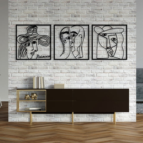 3 Pieces Wall Art for Dining Room - BrossHome Metal Wall Art