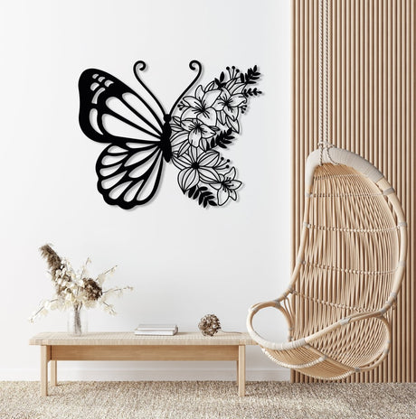 Black Butterfly Wall Art - BrossHome Metal Wall Art