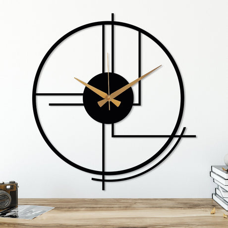 Black Metal Clock - BrossHome Metal Wall Art