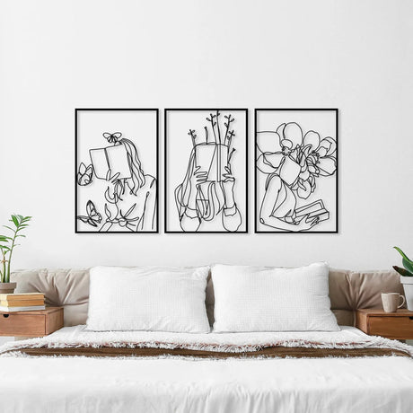 Framed Wall Art for Bedroom - BrossHome Metal Wall Art