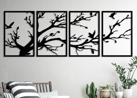 Large Black Wall Art - BrossHome Metal Wall Art