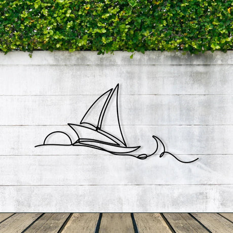 Metal Boat Silhouette - BrossHome Metal Wall Art