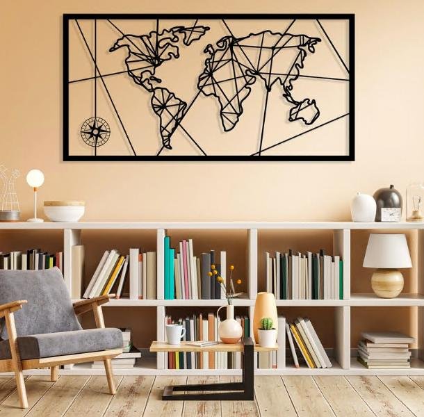 Metal Map Wall Art - BrossHome