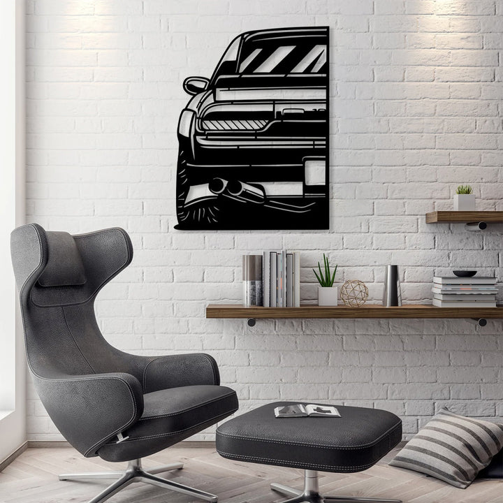 180 SX S13 Car Silhouette Metal Wall Art (Rear View) - BrossHome Metal Wall Art